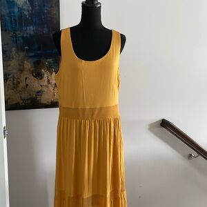 Cable & Gauge MaxiDress SizeXL Mustard  Relaxed Vibe Boho Hippie Stylish Comfort